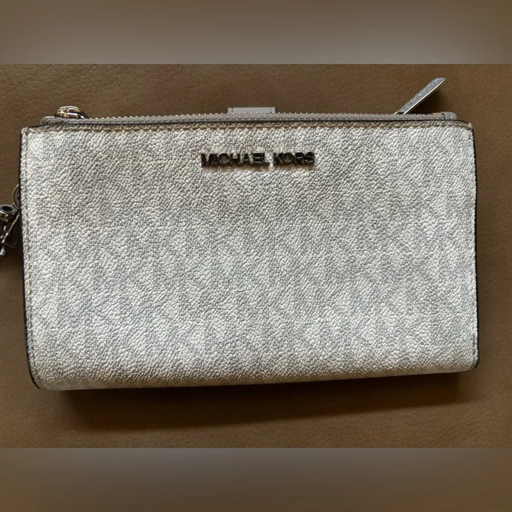 Michael Kors Metallic Silver Wristlet